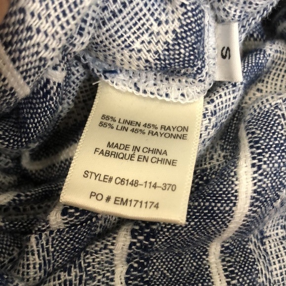 ANTHROPOLOGIE Cloth & Stone Linen Jumpsuit Blue Sleeveless Romper Size Small - Picture 10 of 13